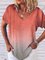 Women Gradient Color Crew Neck T-Shirts