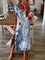 Blue Casual Shift Scoop Neckline Weaving Dress