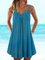 Women Casual Cotton Solid Spaghetti-Strap Summer Mini Dresses