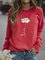 Women Crew Neck Sunflower Printed Patchwork Long Sleeve Tops