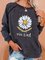 Dark Gray Casual Crew Neck Cotton-Blend Women's BE KIND Print Sweatshirt