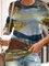 Women Casual Multicolor Geometric Printed Long Sleeve Tops