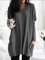 zolucky Casual Plus Size Pockets Long Sleeve Solid Tops