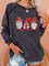 Women Casual Black Cotton Merry Christmas Sweatshirts