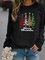 Women Christmas Tops Printed Multicolor Long Sleeve Plus Size Hoodies