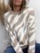 Vintage Color-block Zebra Pattern Plus Size Long Sleeve Crew Neck Casual Sweater