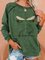 Letter Casual Floral-Print Crew Neck Shirts & Tops