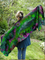 Women Vintage Green Long Scarves & Shawls
