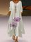 Women's Casual Crew Neck Long Sleeve A-Line Floral Printed Maxi Dresses