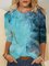 Women Casual Tie-Dye Printed Long-Sleeved Crew Neck Top