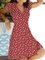 Women Floral Slim Pullover Short Sleeve Summer Dresses Boho Dresses