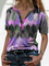 Women Casual Geometric Short Sleeve Shirts