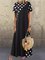Women Casual Polka Dots Swing Round Neck Short Sleeve Dresses