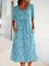 Women's Summer Short Sleeve Shift Casual Crew Neck Polka Dots Dresses