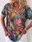 V Neck Shift Casual Short Sleeve T-Shirts