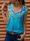 Women Casual Floral Print Sleeveless V Neck Tank TOP