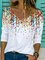 Geometric Long Sleeve V Neck Shirts & Tops