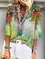 Women's Summer Casual Half Sleeve V Neck Floral Blouses & Shirts
