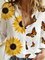 Long Sleeve Cotton-Blend Floral Shirt Collar Shirts & Tops