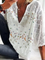 Animal 3/4 Sleeve Buttoned Shirts & Tops