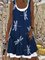 Women Summer Casual Cotton Printed Sleeveless Linen Dresses(Contains lining)