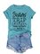 Women Letter Printed Round Neck Short Sleeveless Casual Cute T-Shirts