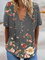 Women's Summer Short Sleeve Floral Shift Blouses & Shirts