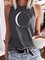 Women Sleeveless Casual Moon Print Tank Top