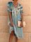 Plus Size Vintage Boho Holiday Casual Floral Half Sleeve Dresses