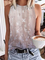 Plus size Floral Sleeveless Mesh Shirts & Tops