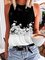 Sleeveless Casual Crew Neck Cotton-Blend Shirts & Tops