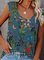 Women‘s Summer Sleeveless Crew Neck Floral Tank Top