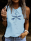 Sleeveless Cotton-Blend Printed Casual Shirts & Tops