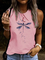 Casual Printed Crew Neck Sleeveless Shirts & Tops