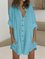 Women Shirt Collar Pockets Casual Dresses Summer Dresses