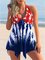 American flag print swimsuit suit halterneck one-piece swimsuit