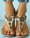 Colorful Beaded Toe Post Flat Sandals