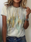 Women's Holiday Crew Neck Printed Short Sleeve Shirts & Tops