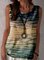 Cotton-Blend Ombre/tie-Dye Sleeveless Shirts & Tops