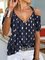Casual V Neck Short Sleeve Shirts & Tops