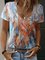 Short Sleeve Printed V Neck Shirts & Tops