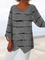 V Neck Long Sleeve Color-block Casual Shirts & Tops