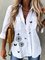 Casual Floral Shirt Collar Long Sleeve Shirts & Tops