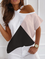 Color-Block Short Sleeve Casual Shirts & Tops