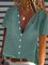 Vintage Solid Short Sleeve Buttoned Plus Size Casual Shirts Tops