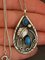 Inlaid Turquoise antique dyed black feather Necklace