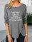 Long Sleeve Round Neck Plus Size Printed Tops T-Shirts