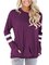 Crew Neck Color-Block Long Sleeve Casual Shirts & Tops