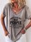 Short Sleeve V Neck Plus Size Printed Tops T-Shirts