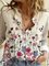 Shirt Collar Floral Holiday Shirts & Tops